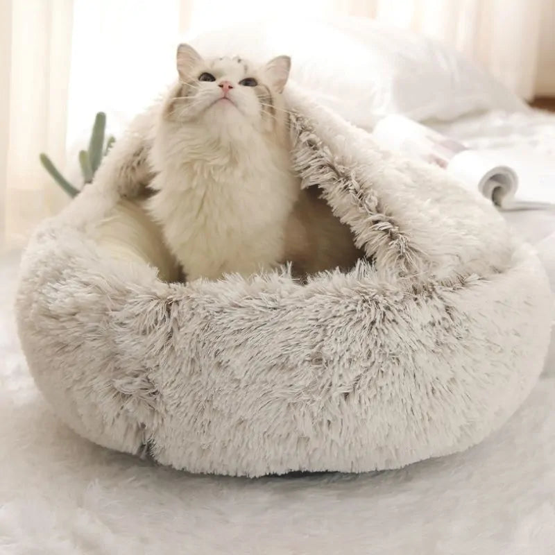 Plush Pet Bed with Snuggle Spot